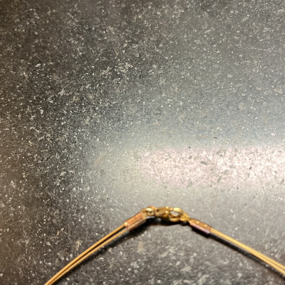 Italian sterling gold plate choker -leaf design - Picture 3 of 8